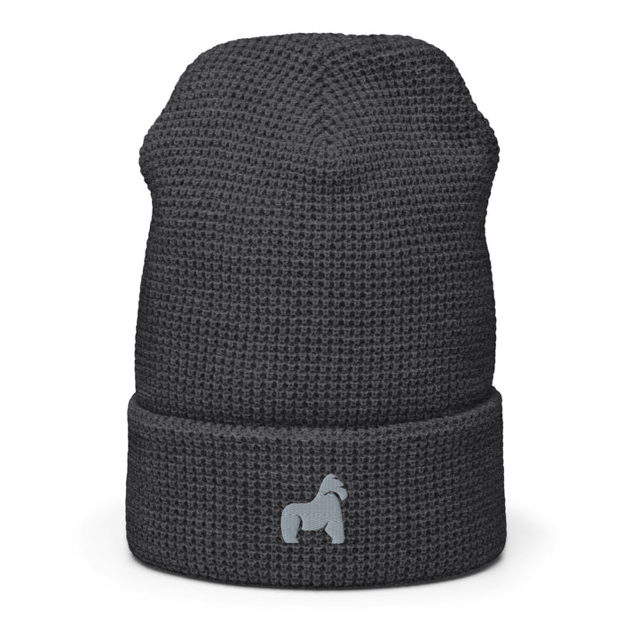 Gorilla-waffle-beanie-heather-charcoal-front-2-653d1c7c75ea2-min