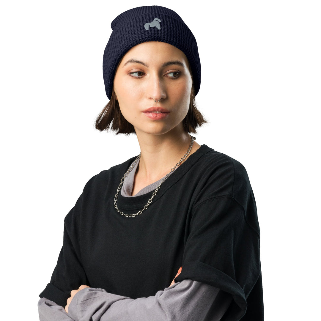 Gorilla-waffle-beanie-navy-front-653d1dd4b6b92-min