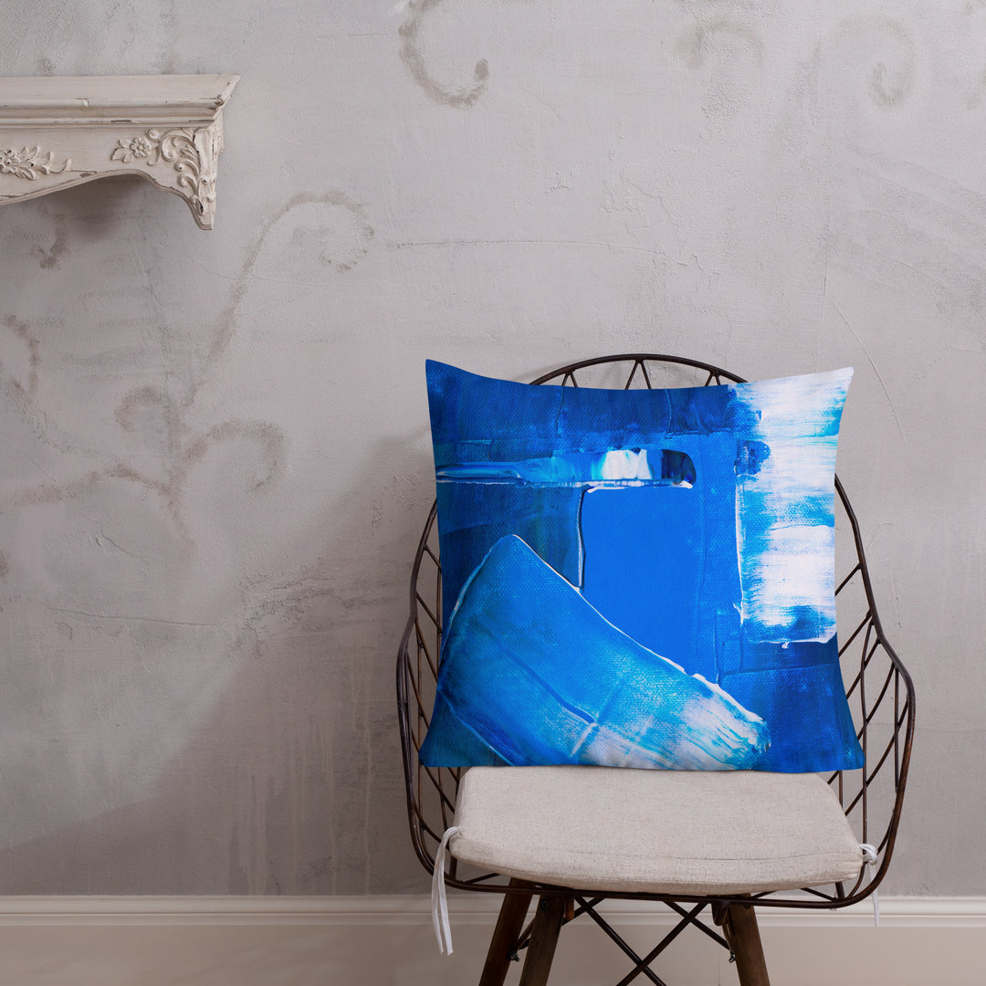 Premium Sofa Cushion Blue Brush