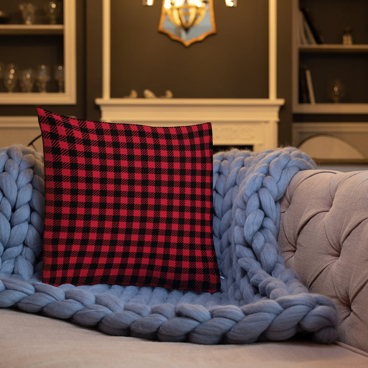 Premium sofa cushion checked pattern