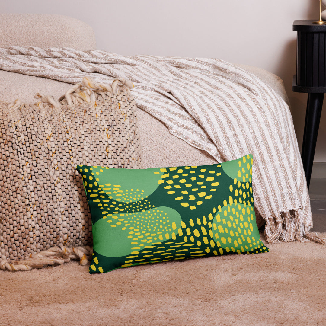 Premium sofa cushion green cheetah