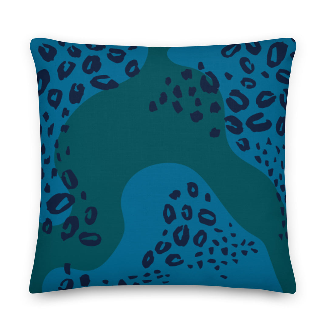 Premium sofa cushion blue leopard