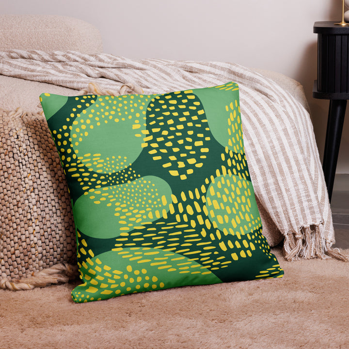 Premium sofa cushion green cheetah