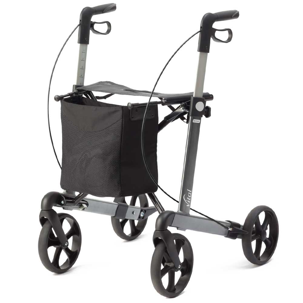 Rollator Russka Rollator Vital Classic Russka L - Sitzhöhe 62 cm / grau / Vital Classic: TPE-Rädern 11448000 guenstig online kaufen bei VIDIMA